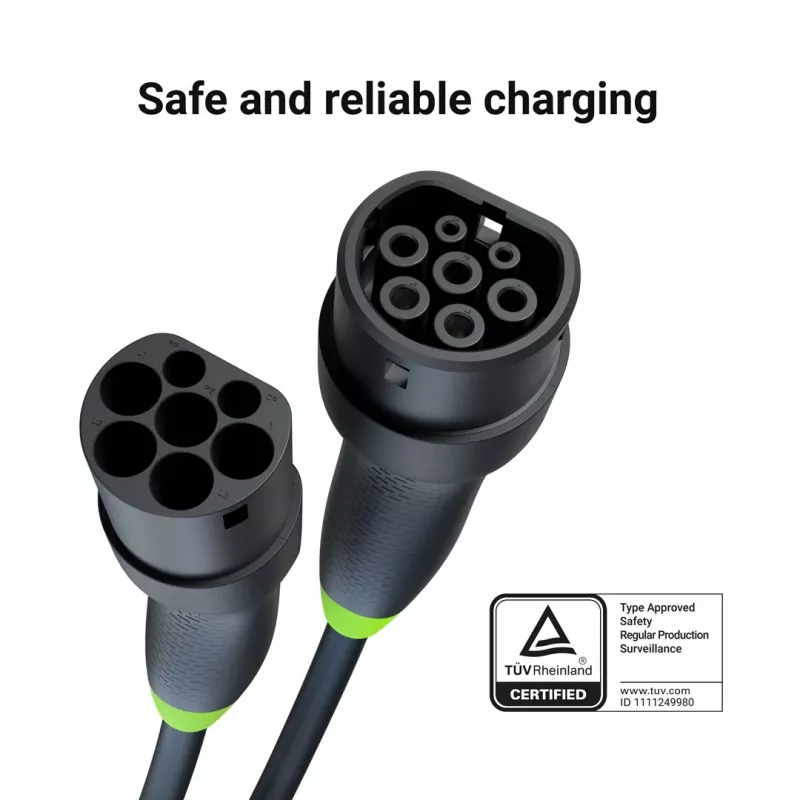 Charging cable Green Cell EVKABGC03 — Type 2, 5 m, 11 kW, for electric vehicles