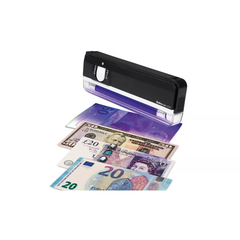 Safescan 40H Portable Counterfeit Money Detector That Checks Banknotes Credit Cards and ID's - UV Money Checker for New Notes - Fake Money Note Check