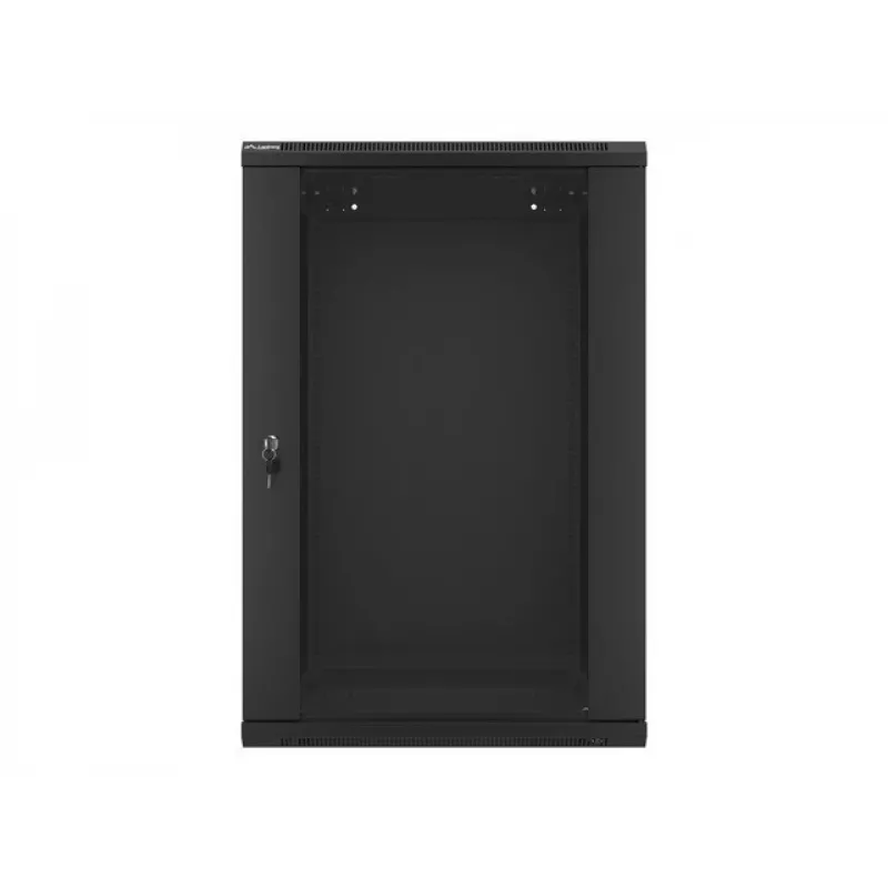Lanberg WF01-6618-10B Wall-Mounted Rack Cabinet 18U 600x600 mm Black with Glass Door