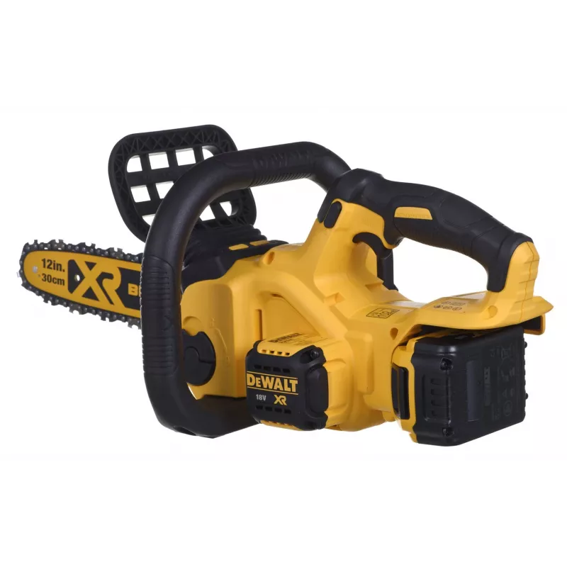 Chainsaw DeWalt DCM565P1 — cordless, 30 cm bar, 5 Ah battery, 0.12 L oil tank