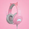 FR-TEC Tanooki Headphones Wired Headband Gaming Grey - Pink (FT2021)