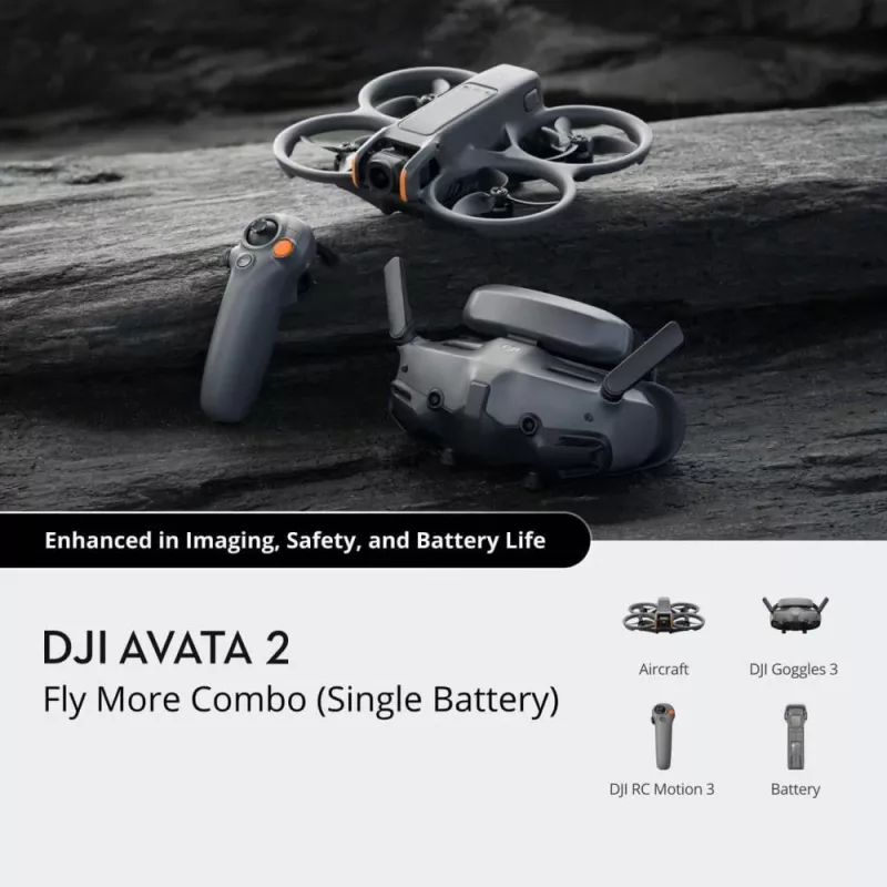 DJI Avata 2 Fly More Combo 1 Battery 4 rotors 12 MP 3840 x 2880 pixels Black