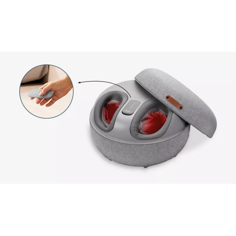 Beurer Shiatsu Foot Massager FM 120 2-in-1 grey — electric foot and ankle massager, shiatsu rollers, adjustable intensity