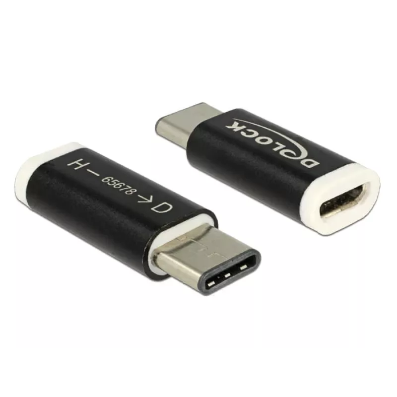 Delock - USB-Adapter - 24 pin USB-C (M) to Micro-USB Type B (W) - USB 3,1 - Black (65678)