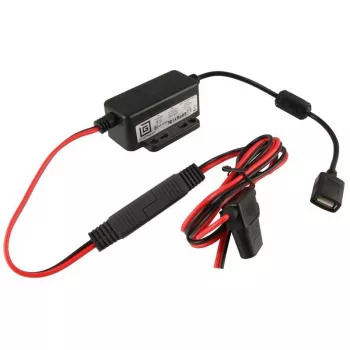 Mobile device charger RAM Mounts RAM-GDS-CHARGE-V7B1U — indoor USB charger, 10–30V input, 9V max output, 2.5A, 1.2m cable, black/red