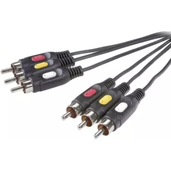 SpeaKa Professional SP-7869868 Composite-Video-Cable 10 m 3 x RCA Black (SP-7869868)
