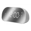 Clock radio Muse M-170CMR — digital clock radio, 1.2 inch LED display, FM, AC 230V, AAA backup, mirror/white
