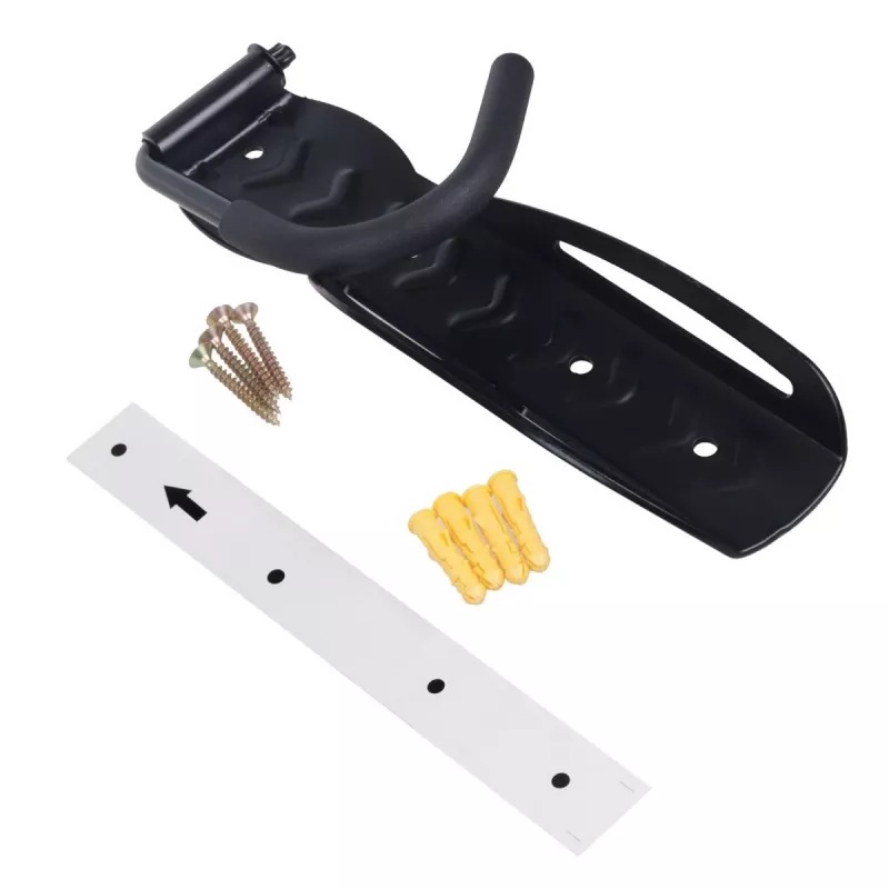 Wall-mounted bicycle rack MACLEAN MC-432, vertical bike mount, adjustable width, max load 30 kg, black