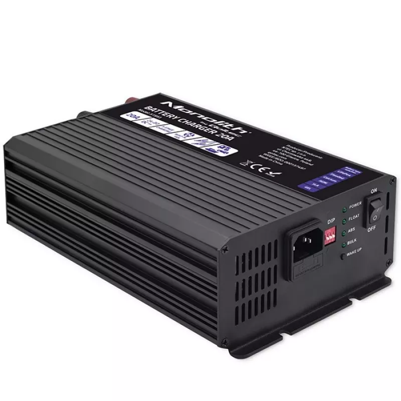 Qoltec Smart Monolith Battery Charger for LiFePO4 AGM GEL SLA batteries | 20A | 24V