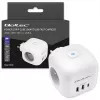Power strip QOLTEC 52548 with 3×AC sockets and USB port