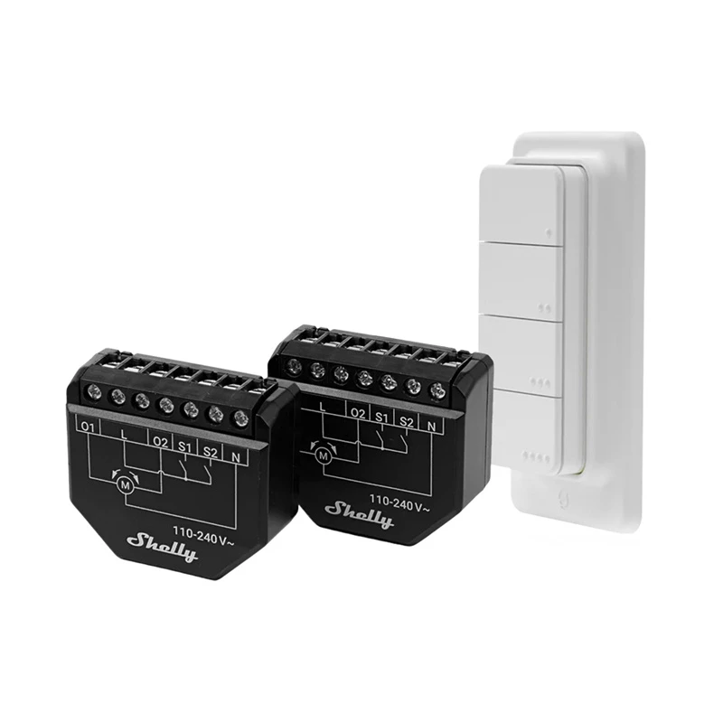 Shelly WiFi Controller Set Shutter BLU RC Button 4 — smart relay for roller shutters and blinds
