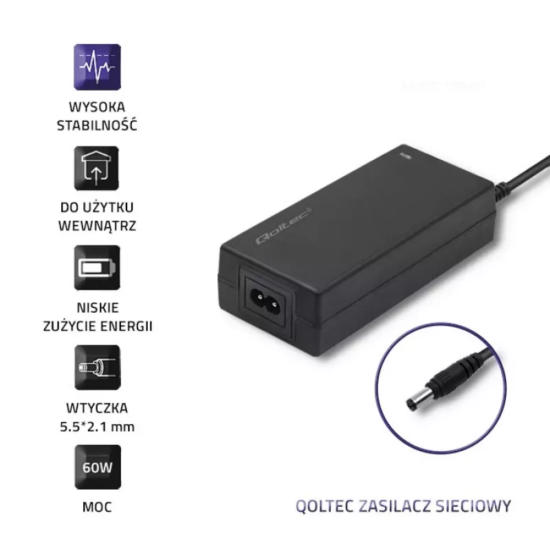 Power adapter Qoltec 50796