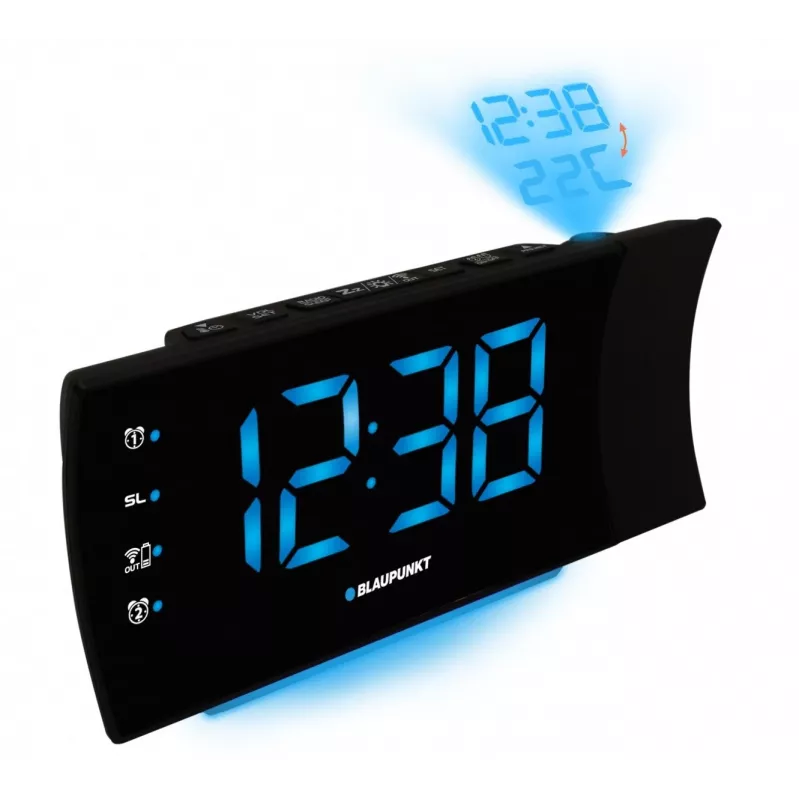 Blaupunkt CRP81USB Clock Radio with Projection and USB Charging, Black