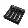 XTAR MC4S 4-slot desktop battery charger for cylindrical Li-ion 18650 and NiMH (A/AA/AAA/AAAA/C/D), 1 A output, 5 V input, black