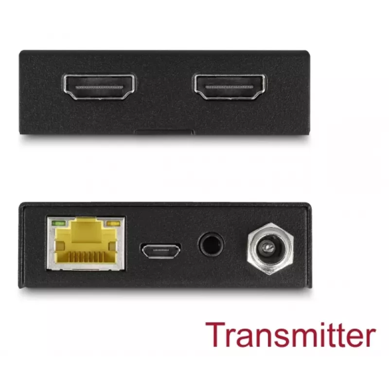 AV transmitter & receiver set DELOCK 65955 — Cat6/Cat6a HDMI extender, up to 3840×2160, wired, Micro-USB B power