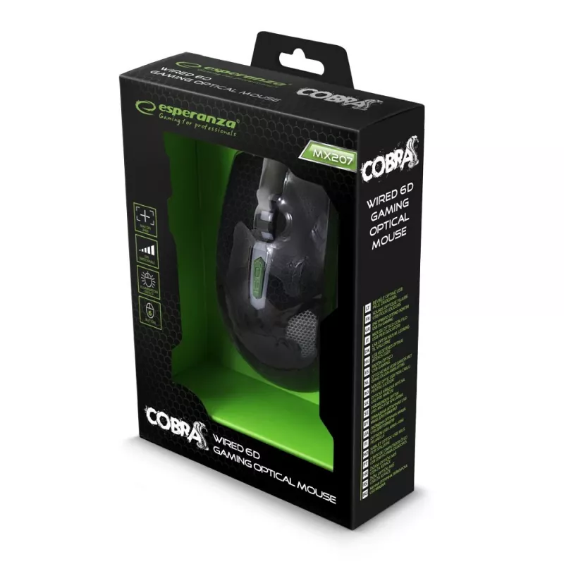 Mouse Esperanza WIRED FOR PLAYERS MX207 COBRA USB