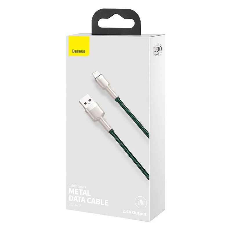 USB-A to Lightning cable Baseus 1 m, green