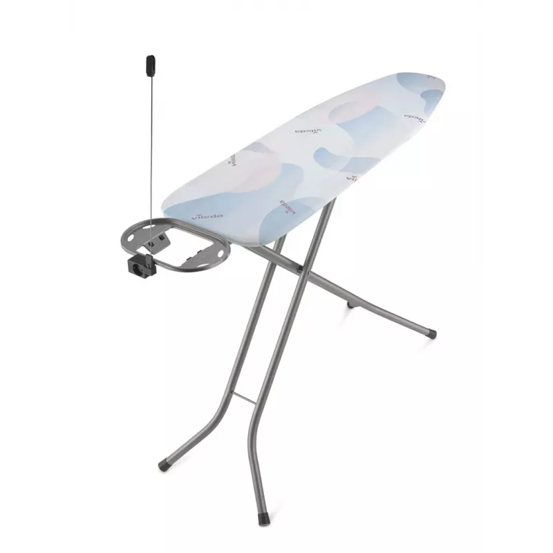 Full-size ironing board VILEDA Bravo Plus 143032 — adjustable height 80–97 cm, board 380×1200 mm, steel mesh top