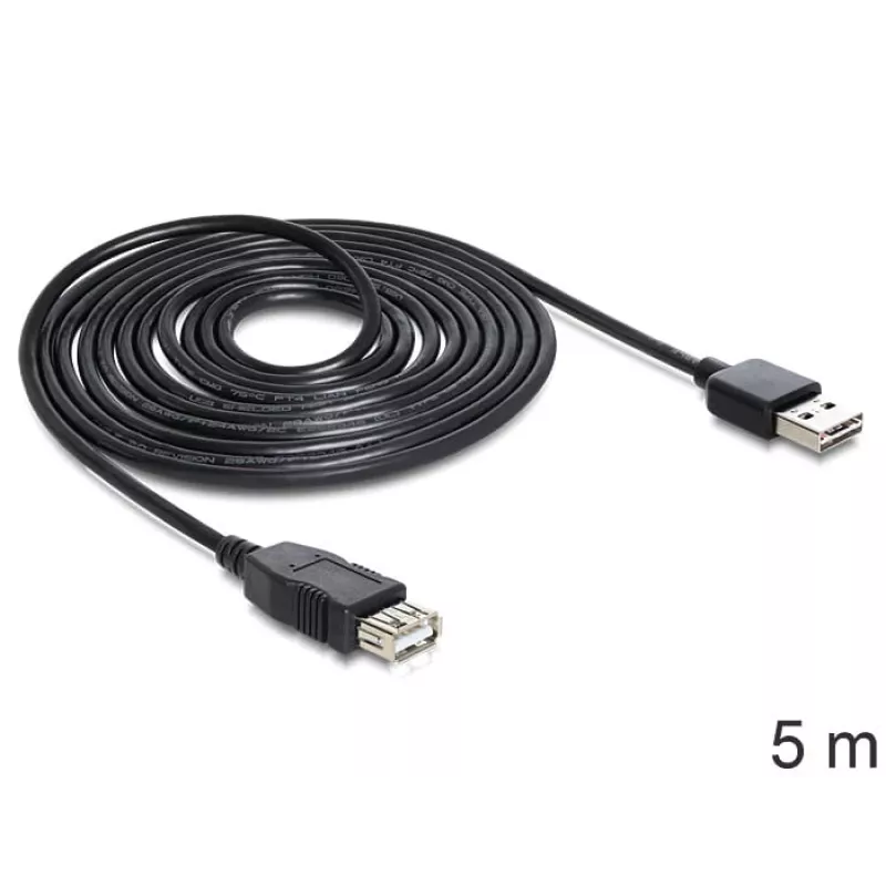 USB Cable DeLOCK EASY-USB 2.0-A 5m Black