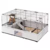 Cage FERPLAST Modular 2 for rabbit and guinea pig 109x72x56 cm, metal, grey, rod spacing 23 mm