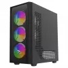 PC case SAVIO Noctis Flow RGB — Cube, ATX/Mini-ITX, 3x 120 mm front fans, tempered glass side, max GPU 35 cm