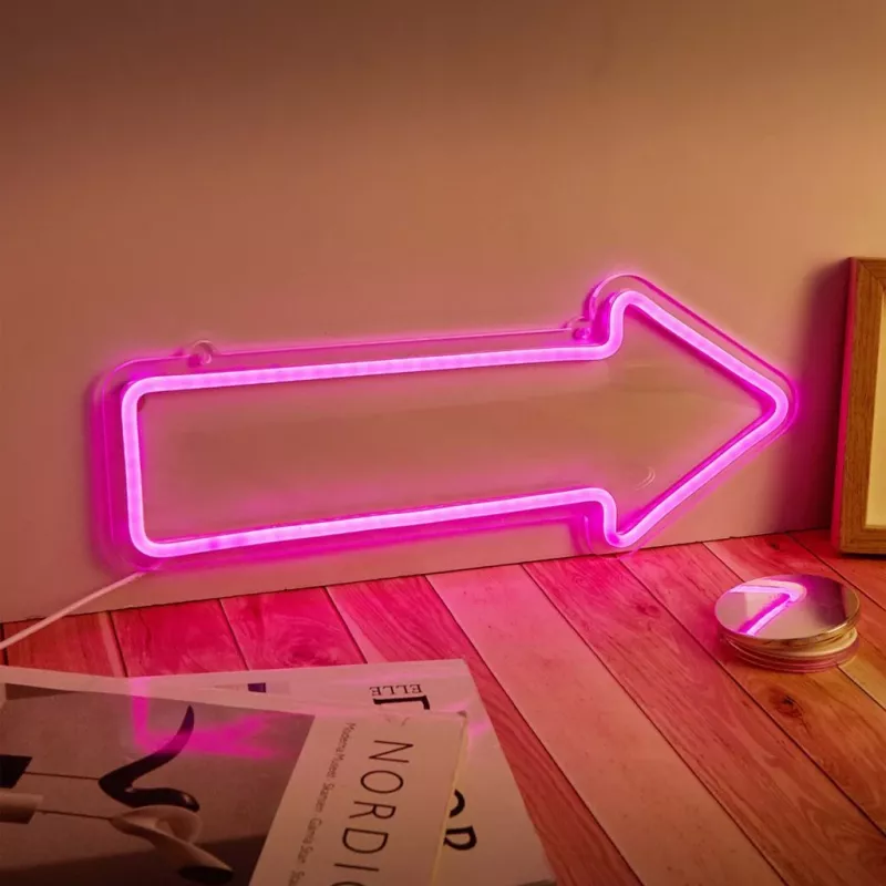 Neon lights arrow wall lamp MANTA SNL107PK – pink decorative LED arrow sign