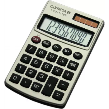 Pocket basic calculator Olympia LCD 1110 E — 10-digit, 1-line display, silver