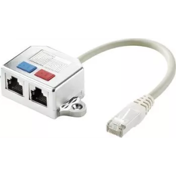 Renkforce RJ45 Network T-Adapter CAT 5e [2x RJ45-Socket - 1x RJ45-Plug] 15.00 cm Metal (RF-4538140)