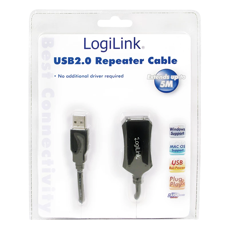 LogiLink USB 2.0 Repeater Cable - 5.0m USB Cable 5 M USB a