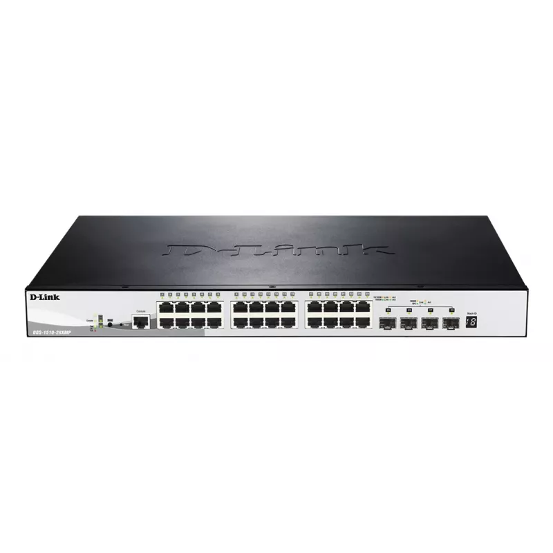 D-Link DGS-1510-28XMP Managed L2/L3 Gigabit Ethernet (10/100/1000) Power over Ethernet (PoE) Black, Grey