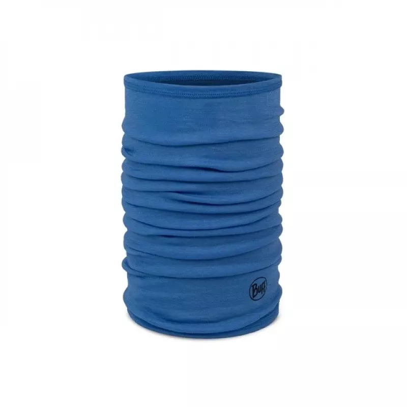 Buff Merino Lightweight Jr Solid Children's merino wool neck warmer Blue