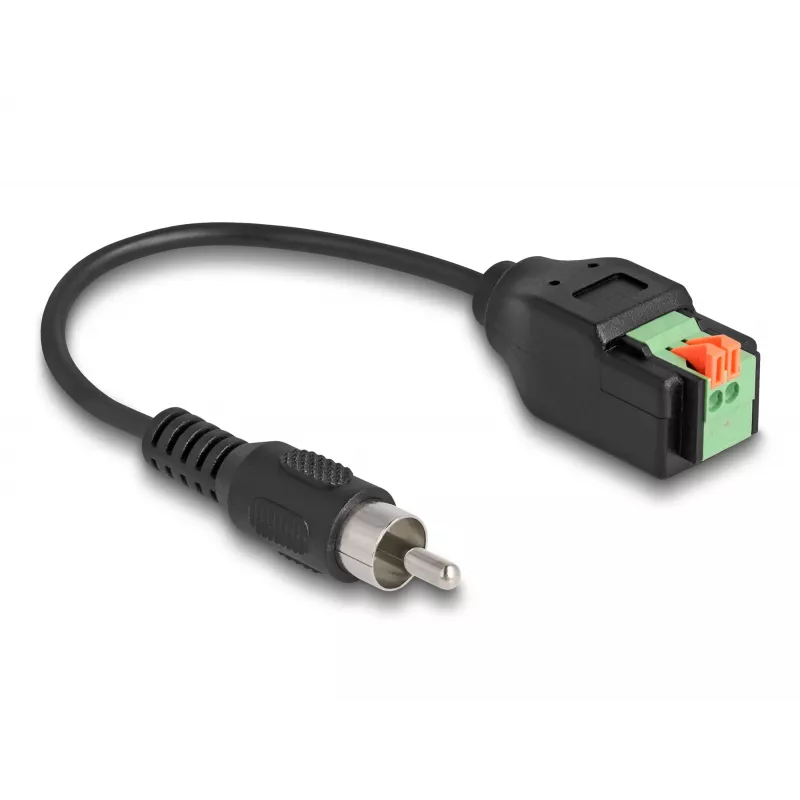 DeLOCK Cable RCA male to Terminal Block Adapter with push button 15 cm