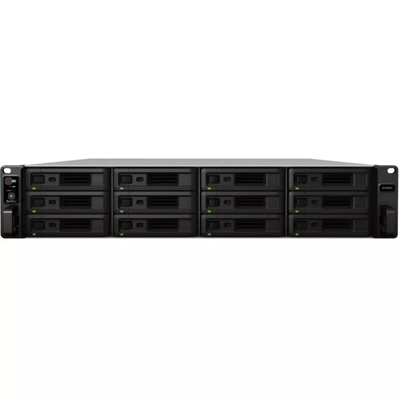 Synology SA3200D NAS Server, 12 Bays, Rack-Mountable, RAID 0/1/5/6/10/JBOD/RAID F1, 16GB RAM, GbE/10GbE, iSCSI, 2U (SA3200D)