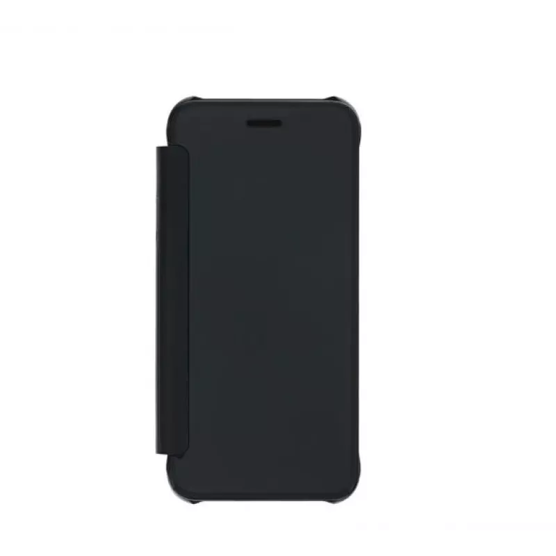 Phone wallet case Tellur for iPhone 8 — synthetic leather, black, with mirror