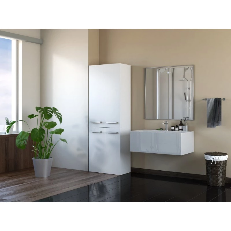 Topeshop NEL 2K DD white bathroom storage cabinet White