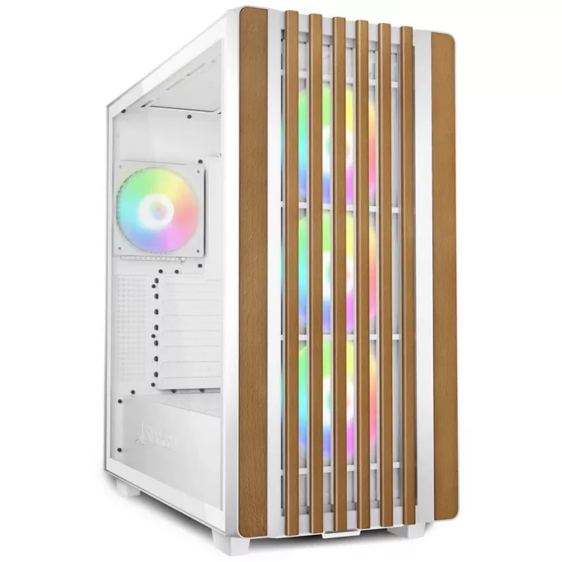 Sharkoon REBEL C70G RGB Full Tower White, Wood