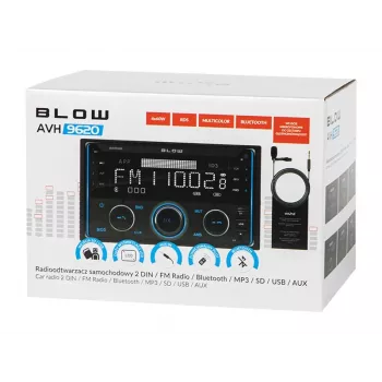 2DIN car radio BLOW AVH-9620 double-DIN in-dash head unit with Bluetooth 5.0, USB Type-A, 2.8 inch display, 4×60W RMS