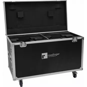 Roadinger flightcase for 2× DMH-640 with wheels — protective transport case
