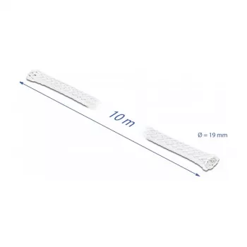 Braided Sleeve DeLOCK 20805 10 m x 19 mm white