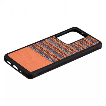Phone case man and wood for Samsung Galaxy S20 Ultra — brown check with black trim