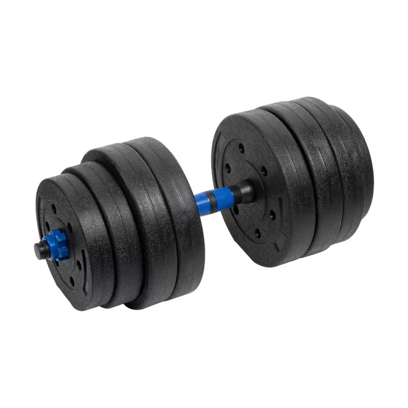 REBEL ACTIVE Adjustable bituminous dumbbell with connector 1x20kg