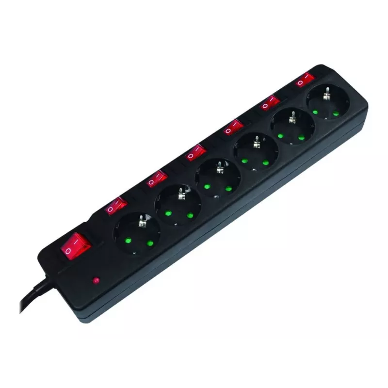 Power Extension LogiLink LPS233 1.5m 6 AC Outlets Indoor Black