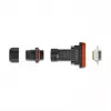 DeLOCK D-Sub 9 pin female IP67 waterproof connector black orange