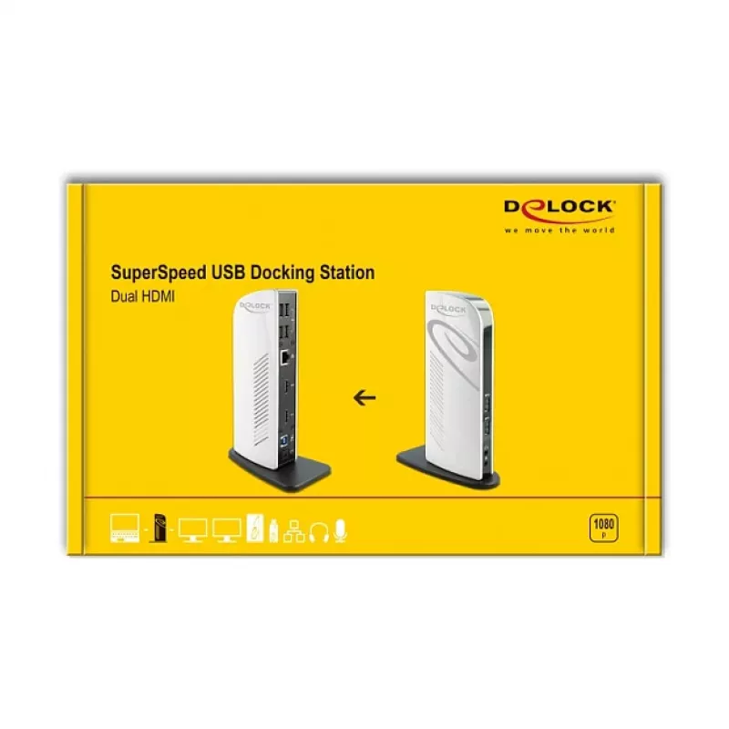 USB Docking Station DeLOCK 87771 Dual HDMI Full-HD USB 3.2 LAN Audio