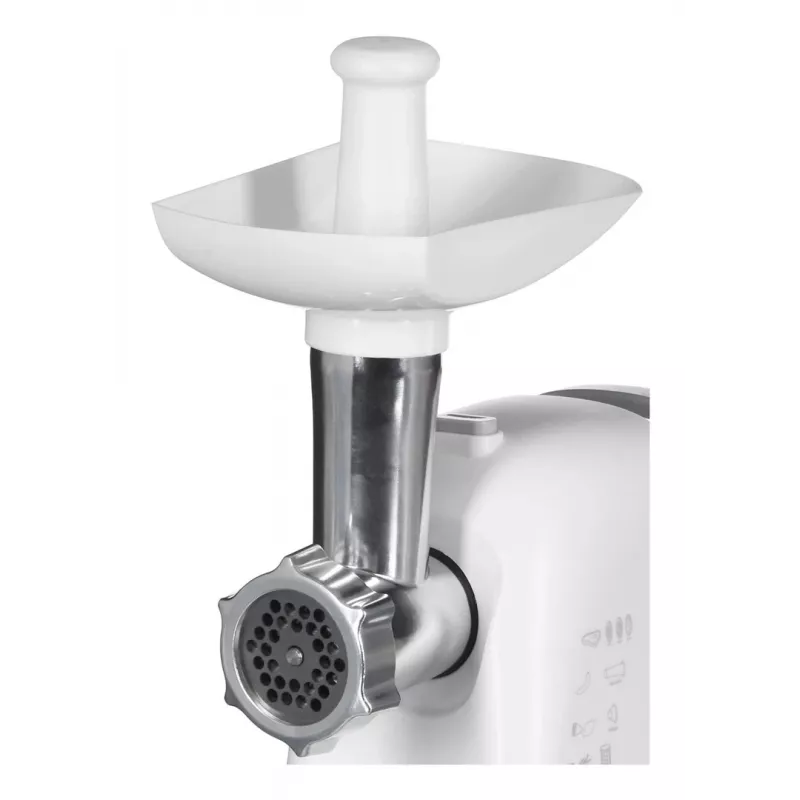 Meat grinder ESPERANZA EKM033, 2200 W, white, stainless steel blade, reverse, sausage horn, kebbe maker