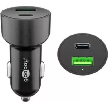 Goobay 39908 Charger for Mobile Devices Smartphone - Tablets Black Cigarette Lighter Adapter Fast Charging Auto (39908)