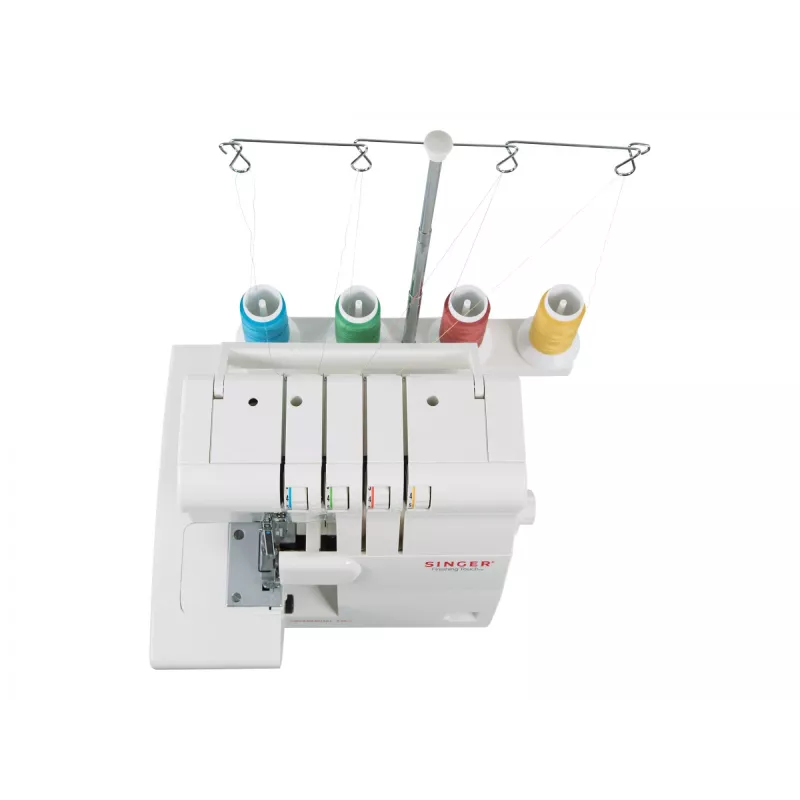 Overlock Sewing Machine SINGER 14SH654 — Electric, 4-step Buttonhole, Free Arm, 1300 Stitch Patterns, White