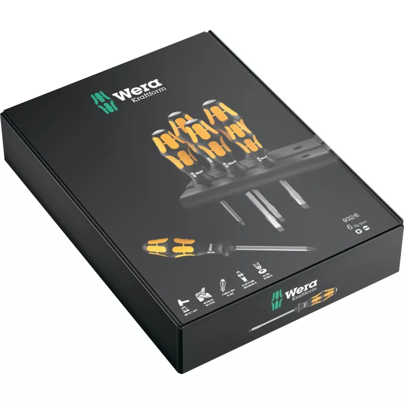 Screwdriver Wera 932/6 Kraftform Set Standard
