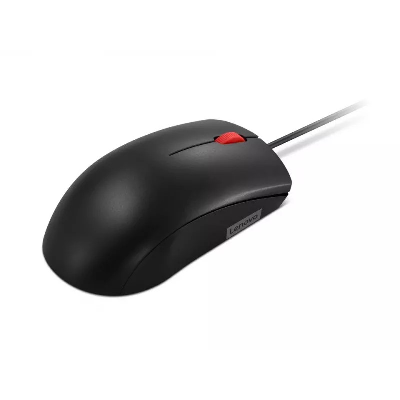 Wired USB-A mouse Lenovo 120 — Black, ambidextrous, 1600 DPI, 3 buttons, 1.5 m cable