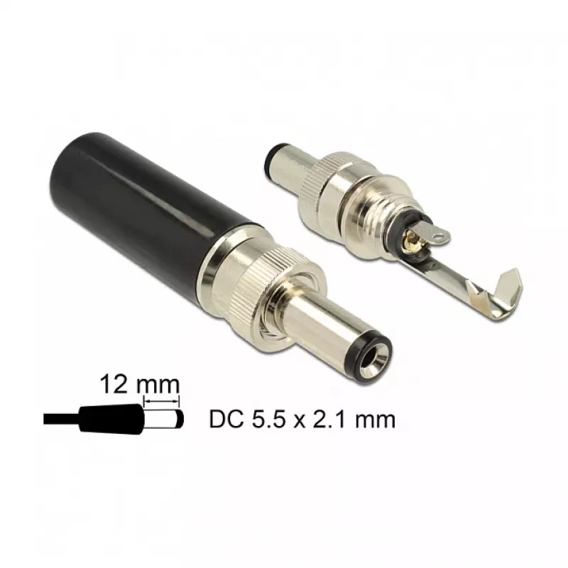 DeLOCK 89915 Wire Connector DC Black Nickel 1.06 cm Outer Diameter
